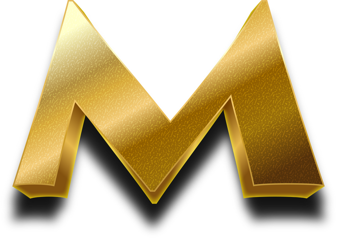 Luxury Gold Alphabet Letter M